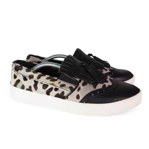 Cole Haan Grandpro Spectator Kiltie Tassel Ocelot Slip-on Loafers Women's 8.5B - Picture 4 of 11